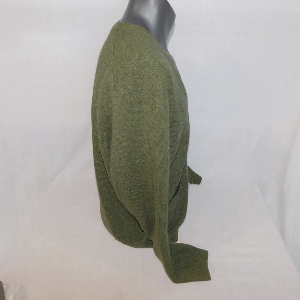 Grant Thomas Mens XL Green V neck 100% Wool Cardigan Grandpa Sweater - Picture 8 of 12